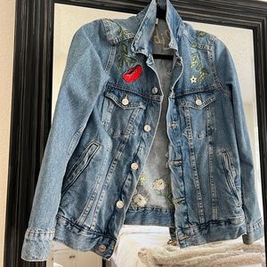 Liberte Embroidered Denim Jacket size 4 Ladies